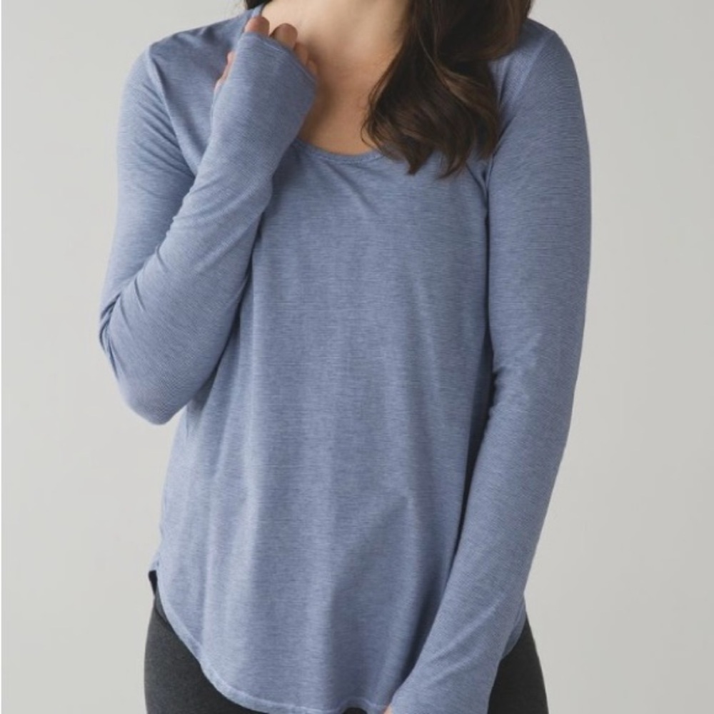 Lululemon Yogini 5 Year Long Sleeve Tee
Wee Stripe Cool Breeze Heathered Grayly
